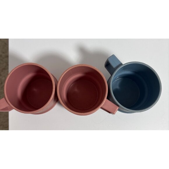 Tupperware Toys Mugs Vintage Dollhouse Stacking Toy Set Of 3 Pink & Blue Plastic - Picture 3 of 7